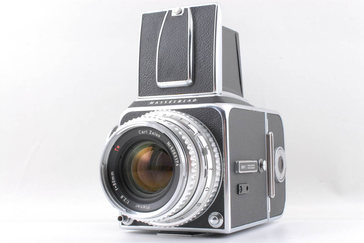 【良品 保障付 動作確認済】Hasselblad 500C Body + C T* 80mm 2.8 Silver Lens + A12 II #Q6402