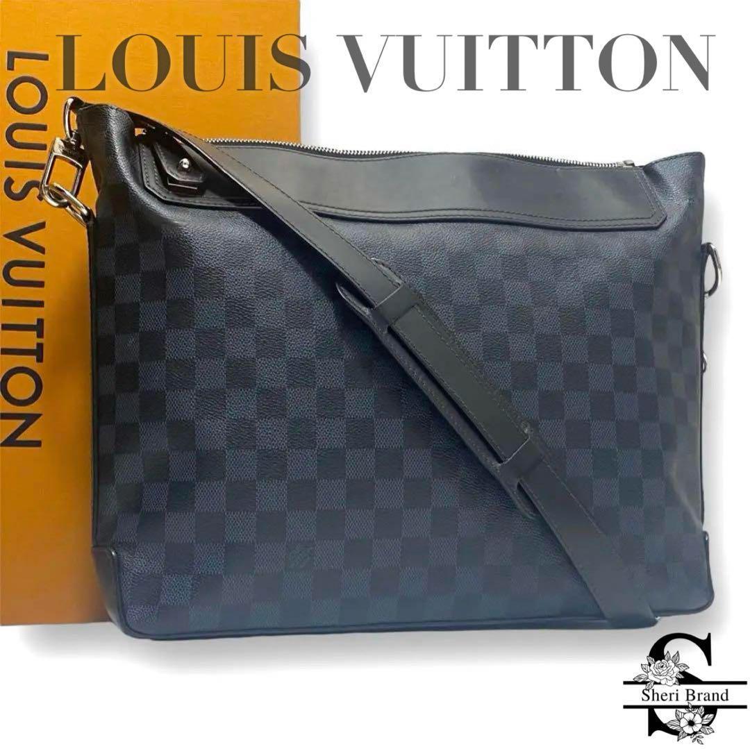 １円 美品●LOUIS VUITTON ルイヴィトン●ダミエコバルト グリニッジ メッセンジャーバッグ ショルダーバッグ●N41348 A4収納可能