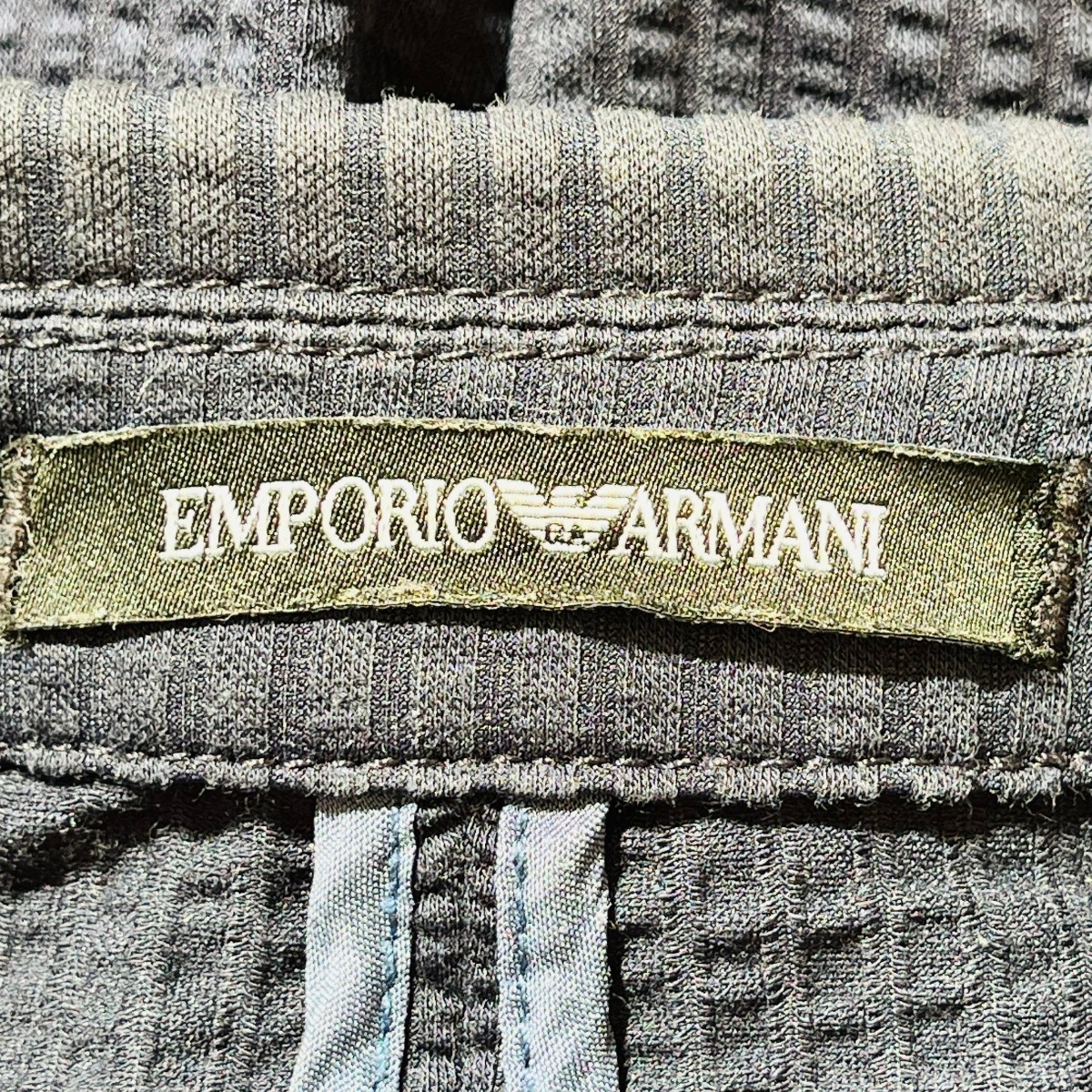 F9729cE EMPORIO ARMANI エンポリオアルマーニ テーラードジャケット ネイビー メンズ サイズ46 (S位) サマージャケット ビジネス 薄手_画像7