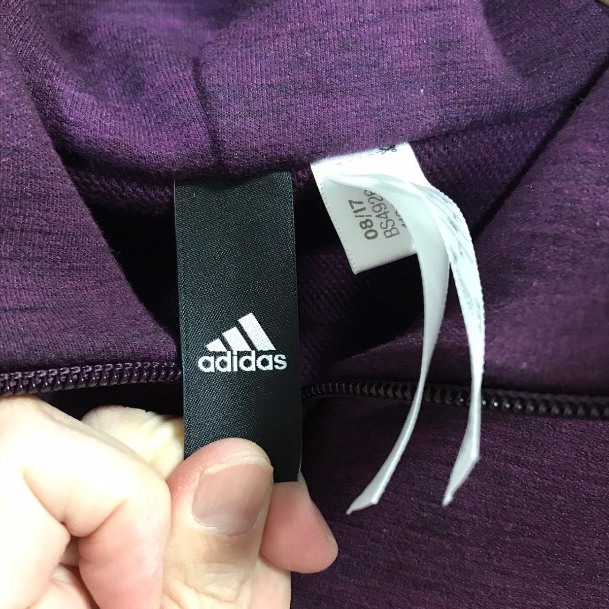 F9804dL adidas Adidas size M sweat Parker Zip up Parker sport training purple finger hole attaching Sam hole 
