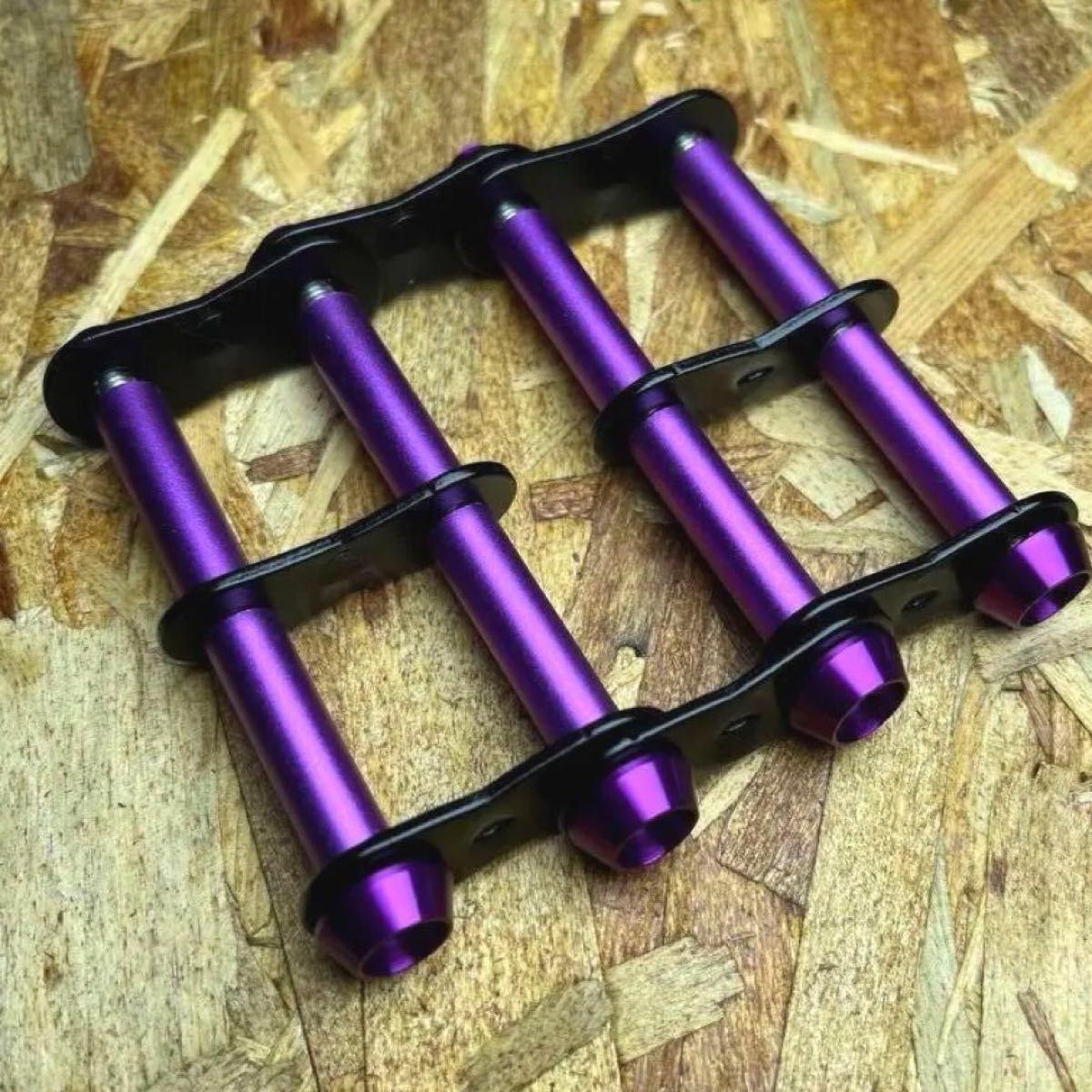 自作 紫×黒 ベルトループ対応 腰道具　カスタムチェーン　オーダーメイド可能