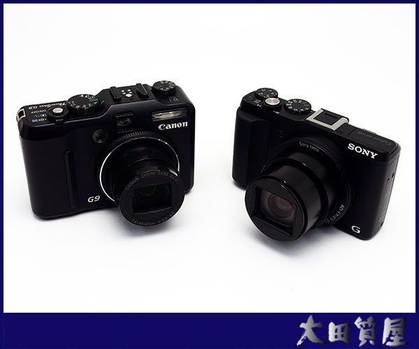 71)質量☆Canon PowerShot G9 SONY DSC-HX60V コンデジ/2点/おまとめ 撮影OK 難あり ジャンク★1円～売切り_画像1