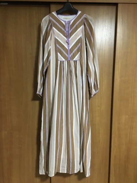 ne quittez pas ヌキテパ cotton voile stripe dress コットンボイルストライプドレス ワンピース_画像1