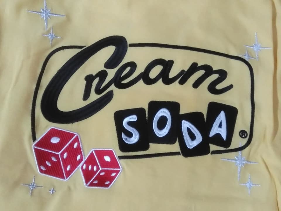 Lサイズ黄色CREAMSODAクリームソーダラグランスリーブボウリングシャツ検索用ボウリングシャツロカビリーピンクドラゴンブラックキャッツ_画像3