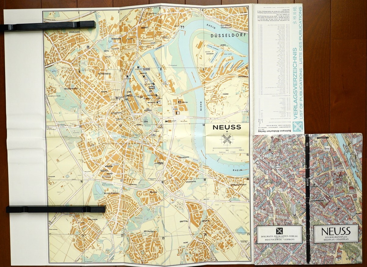  Германия no стул NEUSS карта / птица . map графика карта 1 листов 1986 год осмотр :noruto линия ve -тактный мех Len . линия река левый .. направление te. cell доллар f