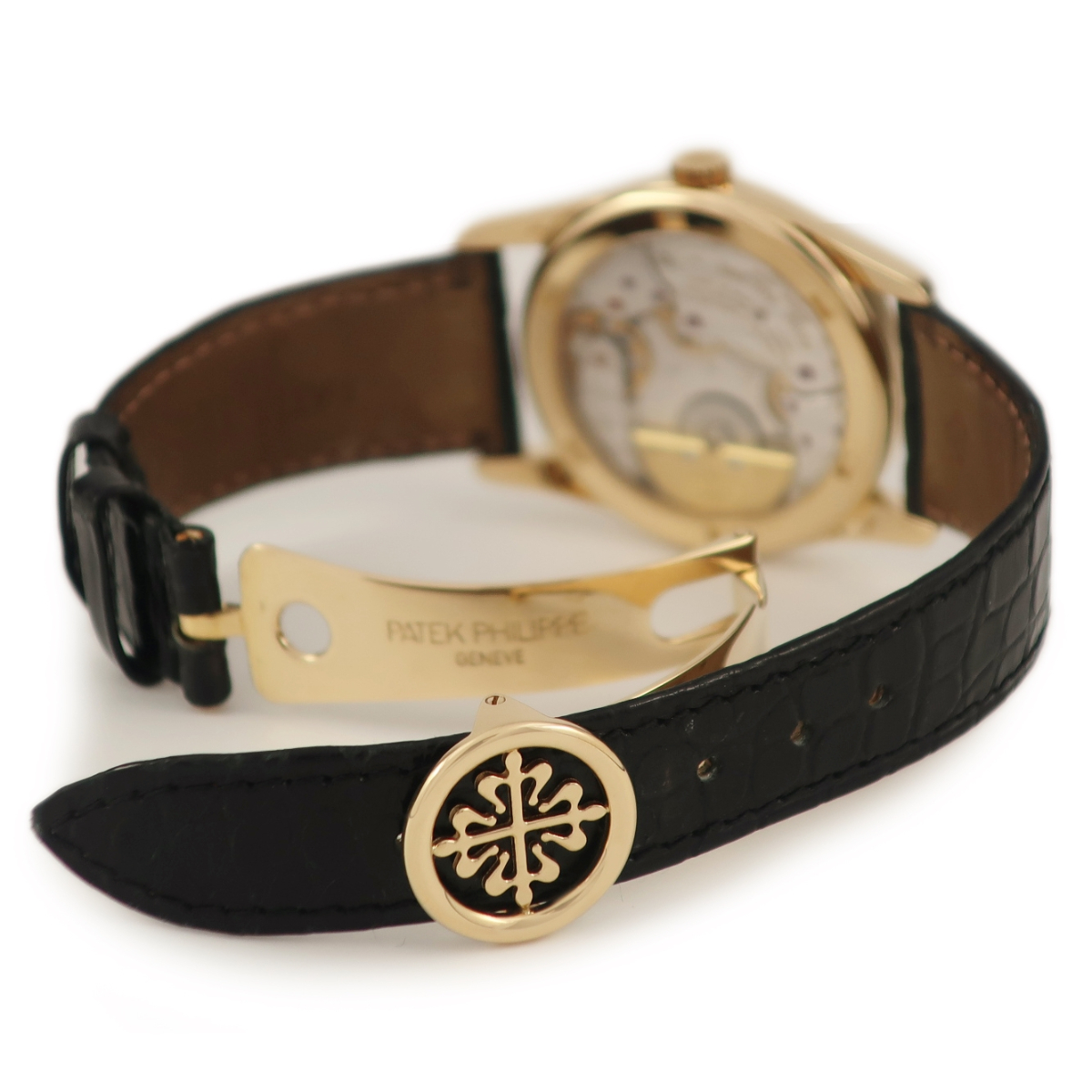 [3 year guarantee ] Patek Philip Calatrava 5000J K18YG purity black smoseko Sigma dial 90 period self-winding watch lady's boys wristwatch 