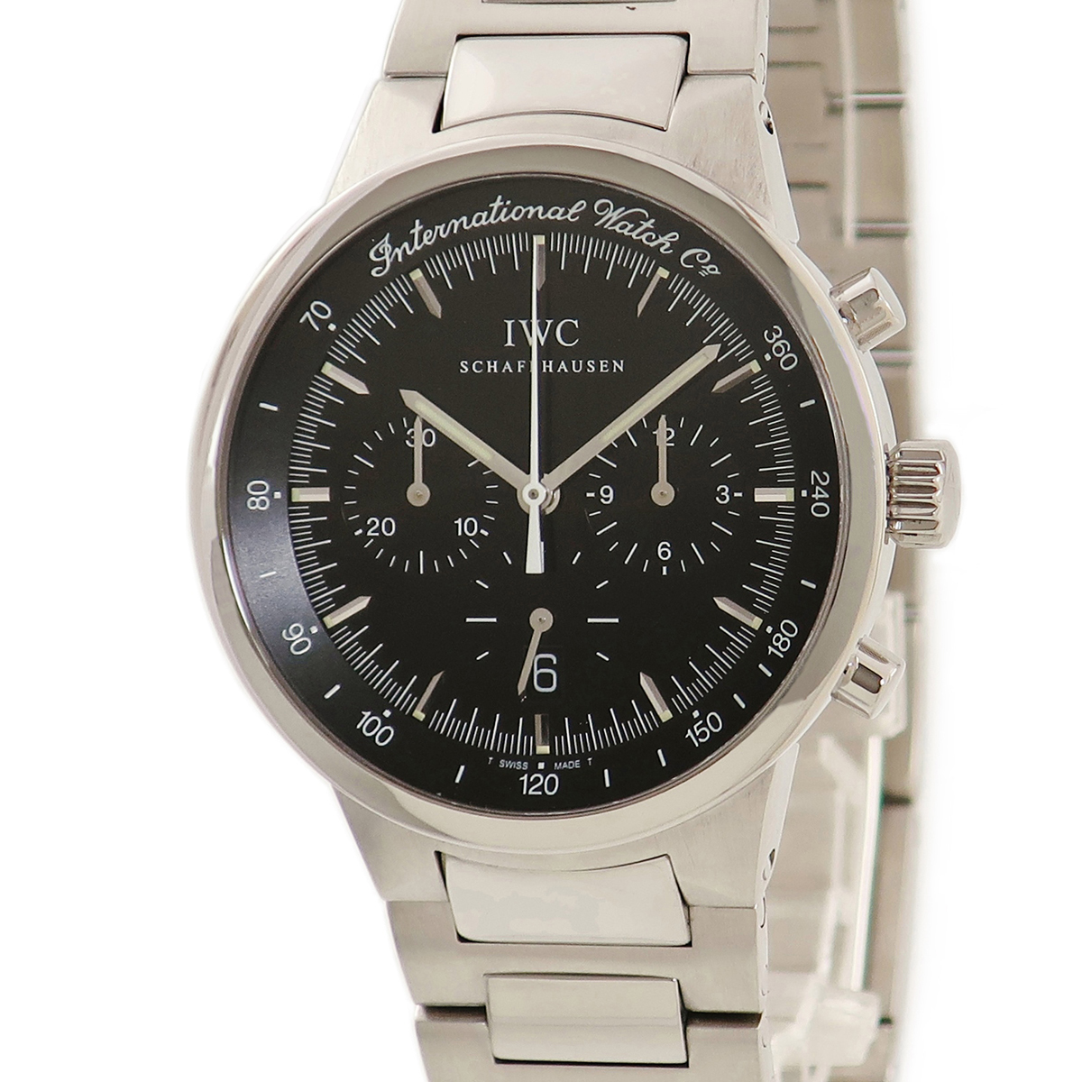【3年保証】 IWC GST クロノグラフ メカニカル IW372702 黒 バー 希少 クオーツ メンズ 腕時計