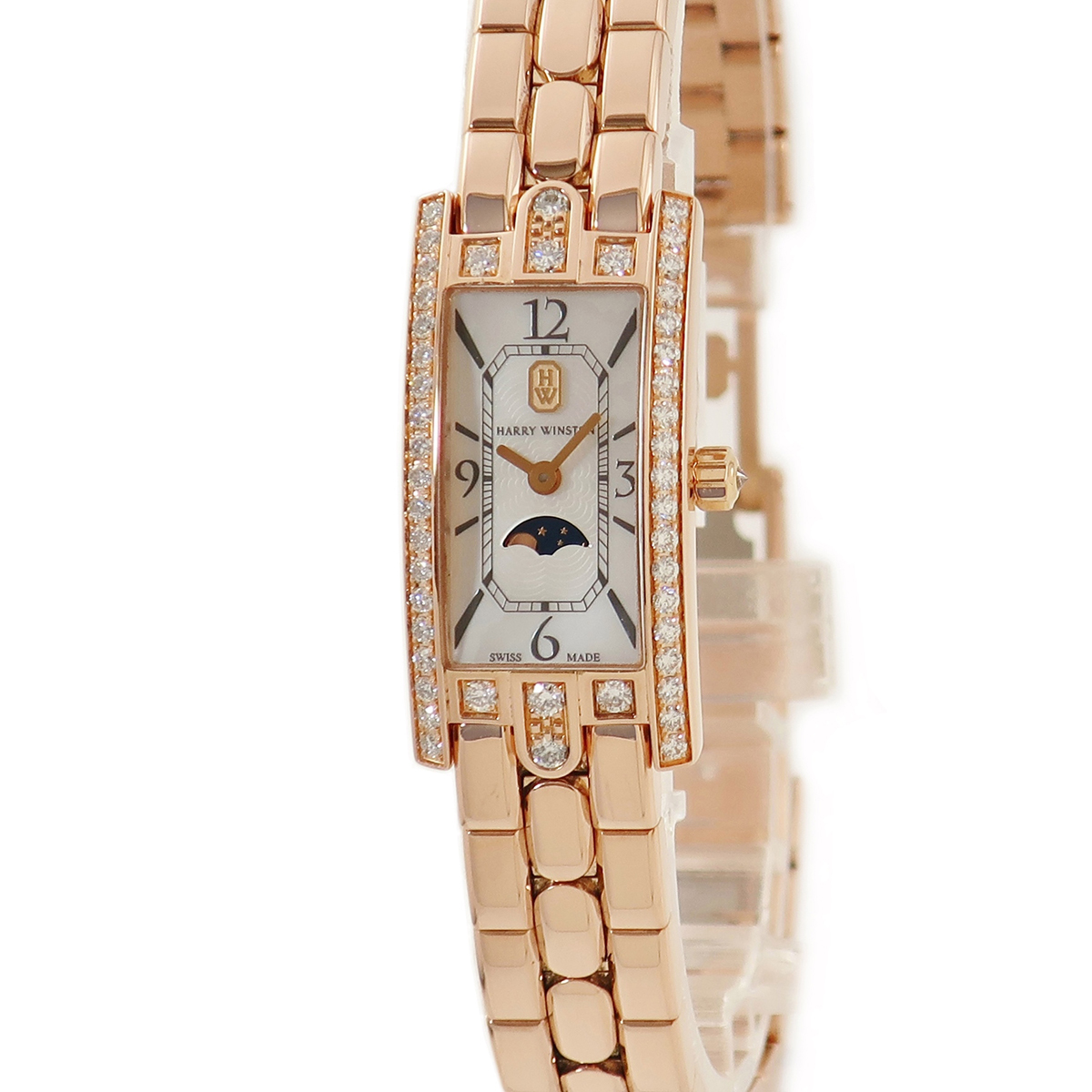 [3 год гарантия ] Harry Winston ave новый C Mini moon phase AVCQMP16RR002 K18RG чистота оригинальный diamond кварц женские наручные часы 