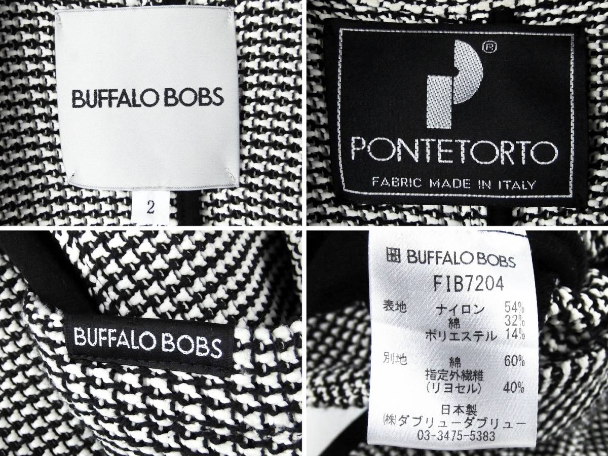 ■BUFFALO BOBS バッファローボブズ × PONTETORTO ポンテトルト / 日本製 / メンズ / イタリアンファブリック ニット ジャケット size 2_画像3