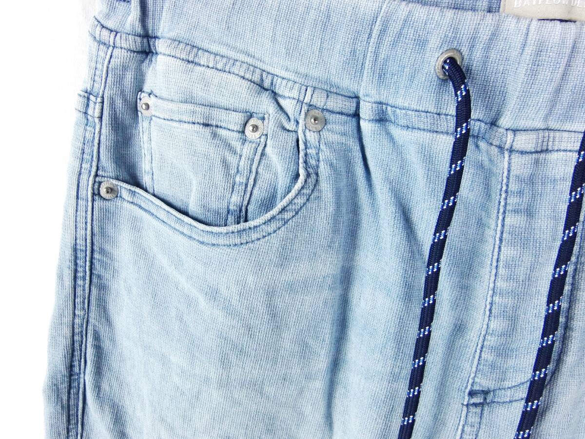 ■BAYFLOW ベイフロー DENIM / TAPERED / BM2004NM14 / メンズ インディゴ ウォッシュ加工 リネン混 ストレッチ イージーパンツ size 2 (S)_画像7