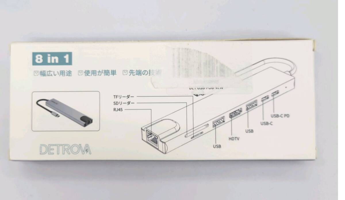 ★【在庫処分価格】Type C 変換アダプタ 8in1 8ポート usb-c USB3.0 ハブ SDカードリーダー☆C02-492a_画像7