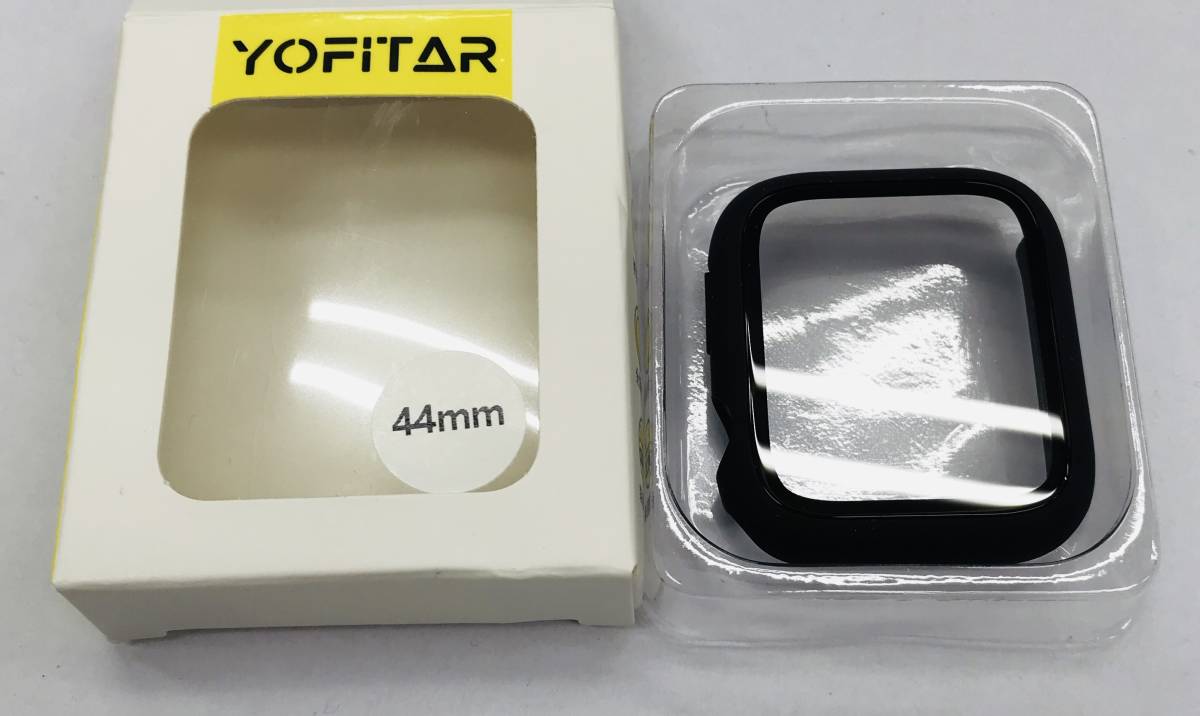 ★【在庫処分価格】YOFITAR Watch ケース ガラスフィルム ブラック 44mm☆C02-193a_画像1