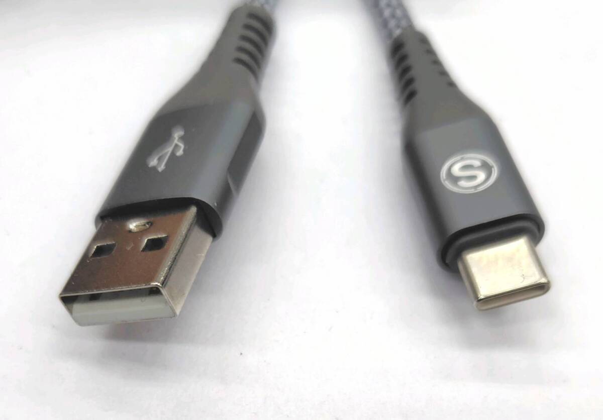 ★【在庫処分価格】USB Type C ケーブル 2ｍ 2本 グレー タイプc 充電ケーブル☆C02-450a_画像2