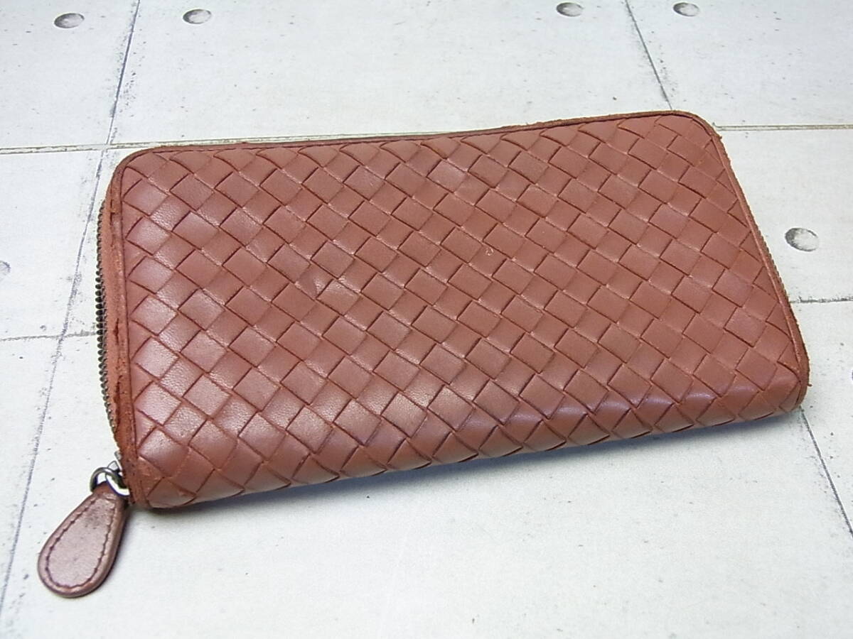 BOTTEGA VENETA/ボッテガ ヴェネタ　ラウンドジップ長財布　イントレチャート　USED_画像1