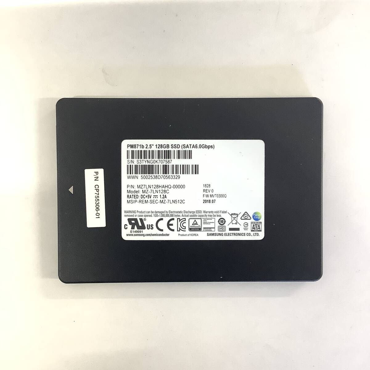 K60226160 SAMSUNG SATA 128GB 2.5インチ SSD 1点【中古動作品】_画像1