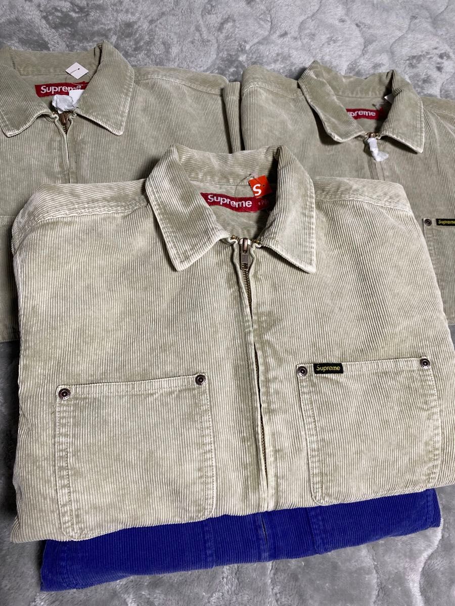 Supreme Washed Corduroy Zip Up Shirt TAN