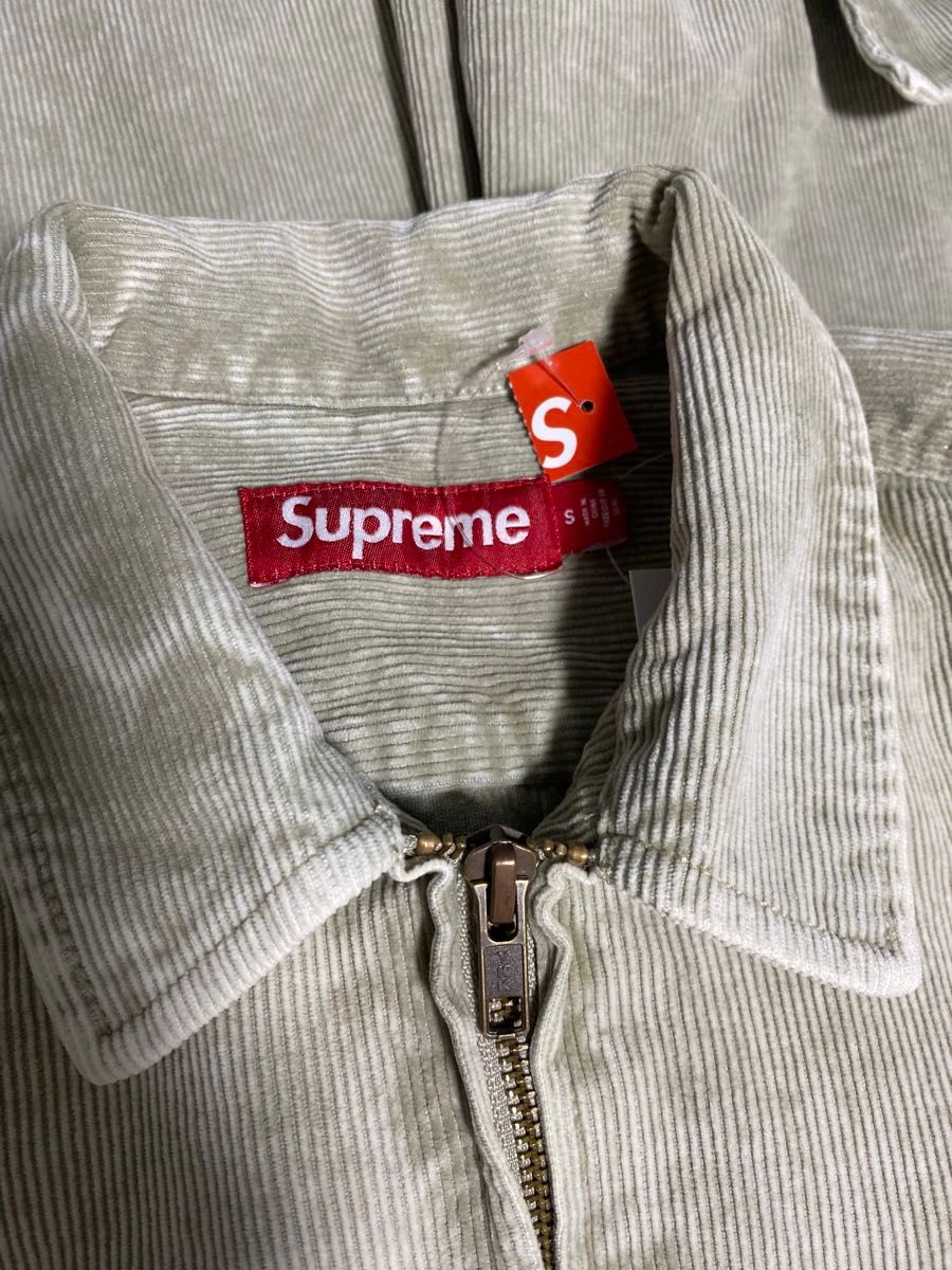 Supreme Washed Corduroy Zip Up Shirt TAN