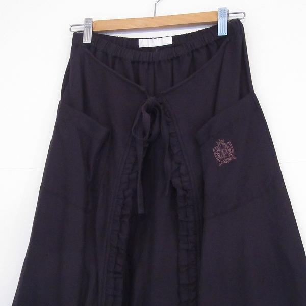 #apc Pink House PINKHOUSE pants wide pants black frill embroidery lady's [856392]