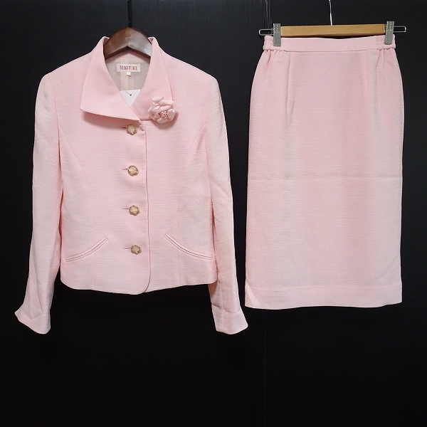 #anc ユキトリイ YUKITORII スカートスーツ 9 ピンク セットアップ コサージュ付き レディース [857563]_画像1