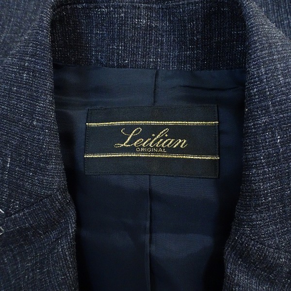 #anc レリアン Leilian スカートスーツ セットアップ 11 紺系 シルク混 デニム風 ステッチ レディース [862752]_画像6