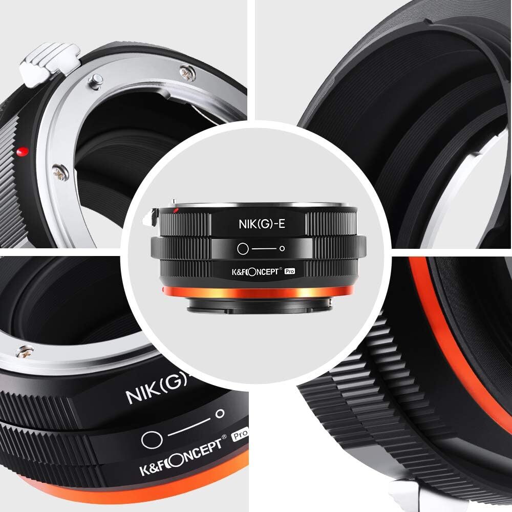 K&F Concept マウントアダプター Nikon G AF-SレンズをSONY NEX Eカメラに装着 PROⅡ 絞りリング付き 内面反射防止 無限遠実現 M18105 の画像3