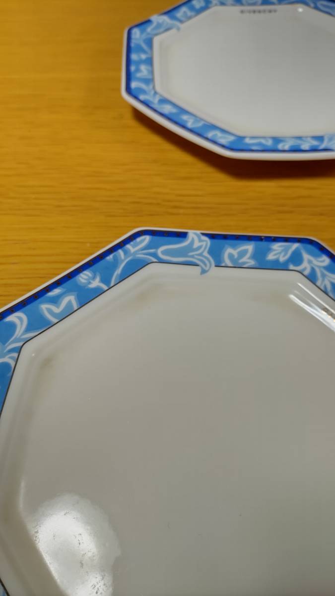 中古 PORCELAINE GIVENCHY ジバンシィケーキ皿　yamaka　ジバンシィ ジバンシー 取り皿 デザート皿 食器 ヤマカ レトロ柄 八角皿 _画像6