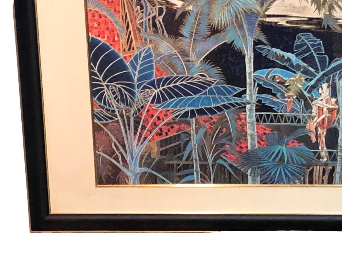シルクスクリーン 絵画 TING SHAD KUANG 流砂の河 額縁付 木枠 自然 美術品 オブジェ インテリア アートアンドビーツ_画像5