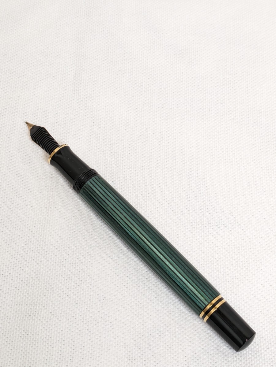 Pelikan Souveran スーベレーン グリーンストライプ 14C-585 F ペリカン 万年筆 緑縞 14金 緑×黒 ストライプ 文房具 ゴールド SOUVERANの画像6