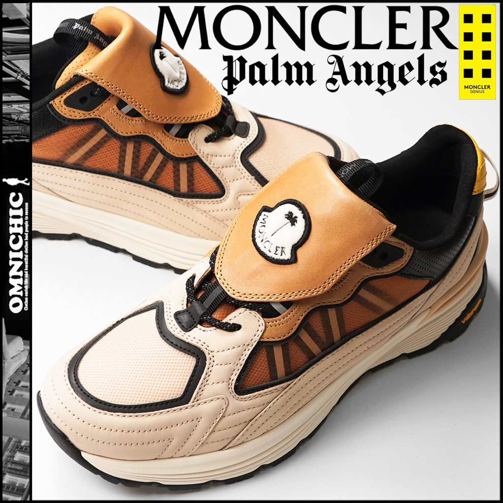 安心の国内正規品■新品9.4万【8 MONCLER GENIUS PALM ANGELS 】モンクレールジーニアスパームエンジェルスフラップロゴレザースニーカー42