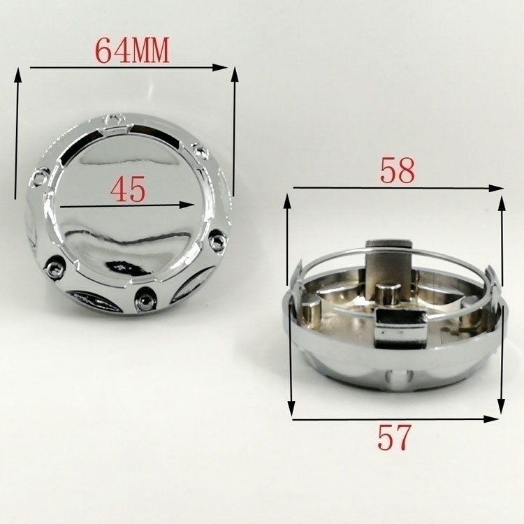 訳有り品 送料無料 ホイール センターキャップ 外径64mm 爪径57mm ４個セット ブラック 黒 A6_画像4