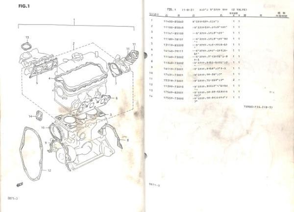 ★スズキ キャリイ エブリイ DB71T DB71V 3型 パーツ カタログ★0654 4WD 1988.2 キャリィ エブリィ リスト サービス マニュアル 純正 整備_画像6