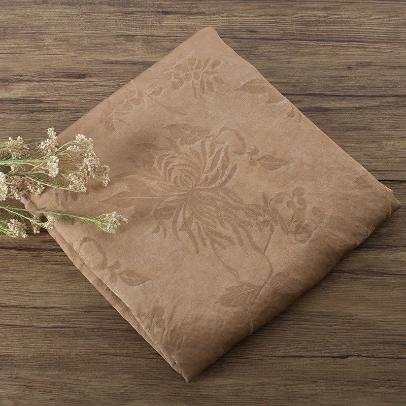 生地 高品質麻リネン　織花柄刺繍DIYバンド メイド　ワンピースチュニック 作るサイズ3mブラウン_画像4