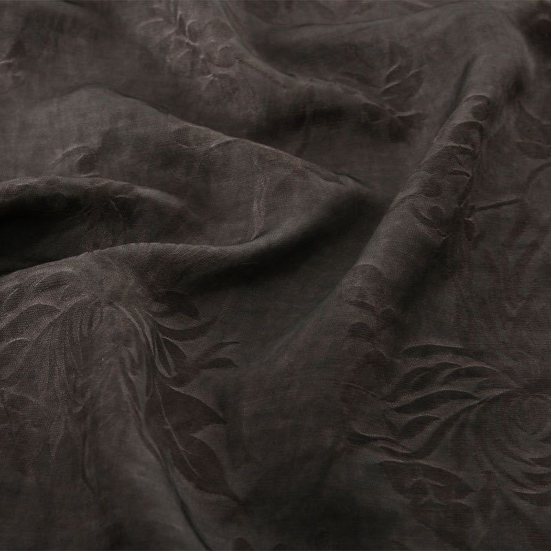 生地 高品質麻リネン　織花柄刺繍DIYバンド メイド　ワンピースチュニック 作るサイズ3mブラウン_画像1