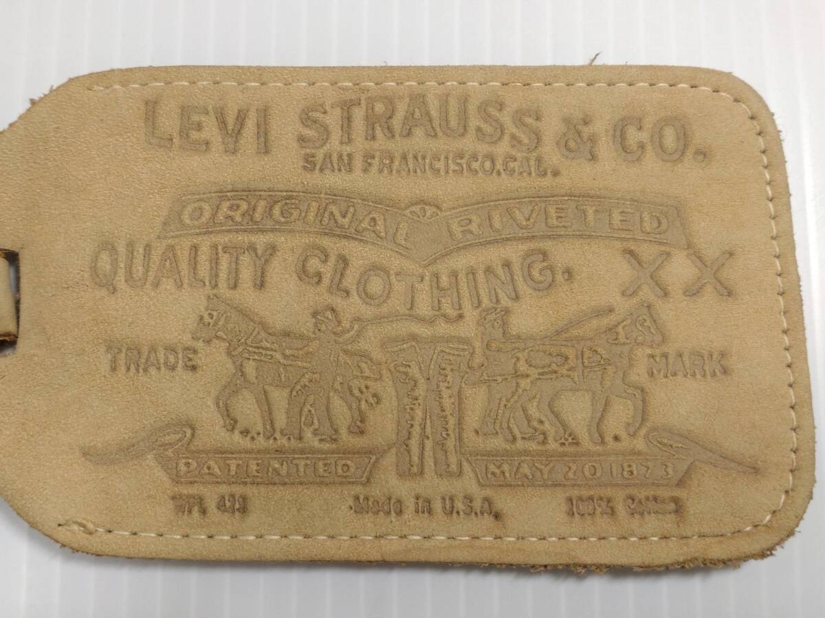 VINTAGE LEVI'S TWO HORSE PATCH LEATHER NAME TAG /LUGGAGE TAG リーバイス レザー ネームタグ ラゲッジタグ_画像3