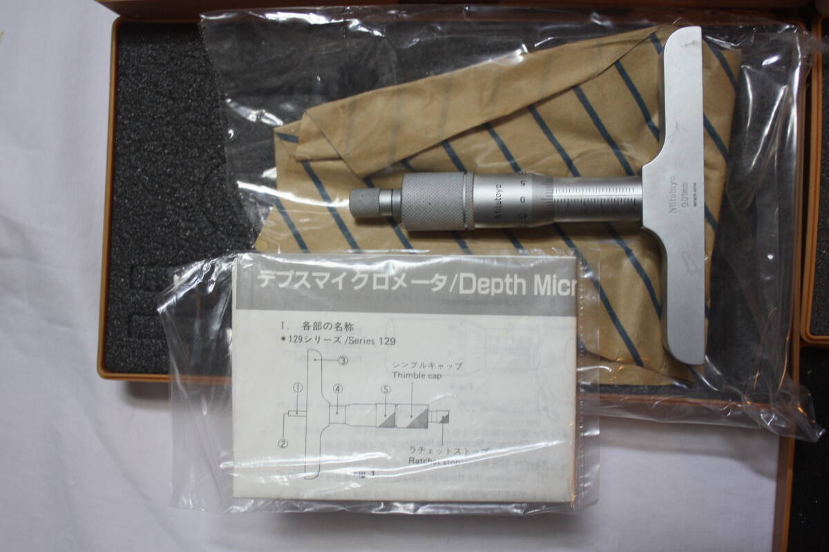 マイクロメーター (5点セット ) 　ケース入り　 Mitutoyo OMV-25K/-50K/BLM-25M/Depth/SNAP METER 中古_画像3