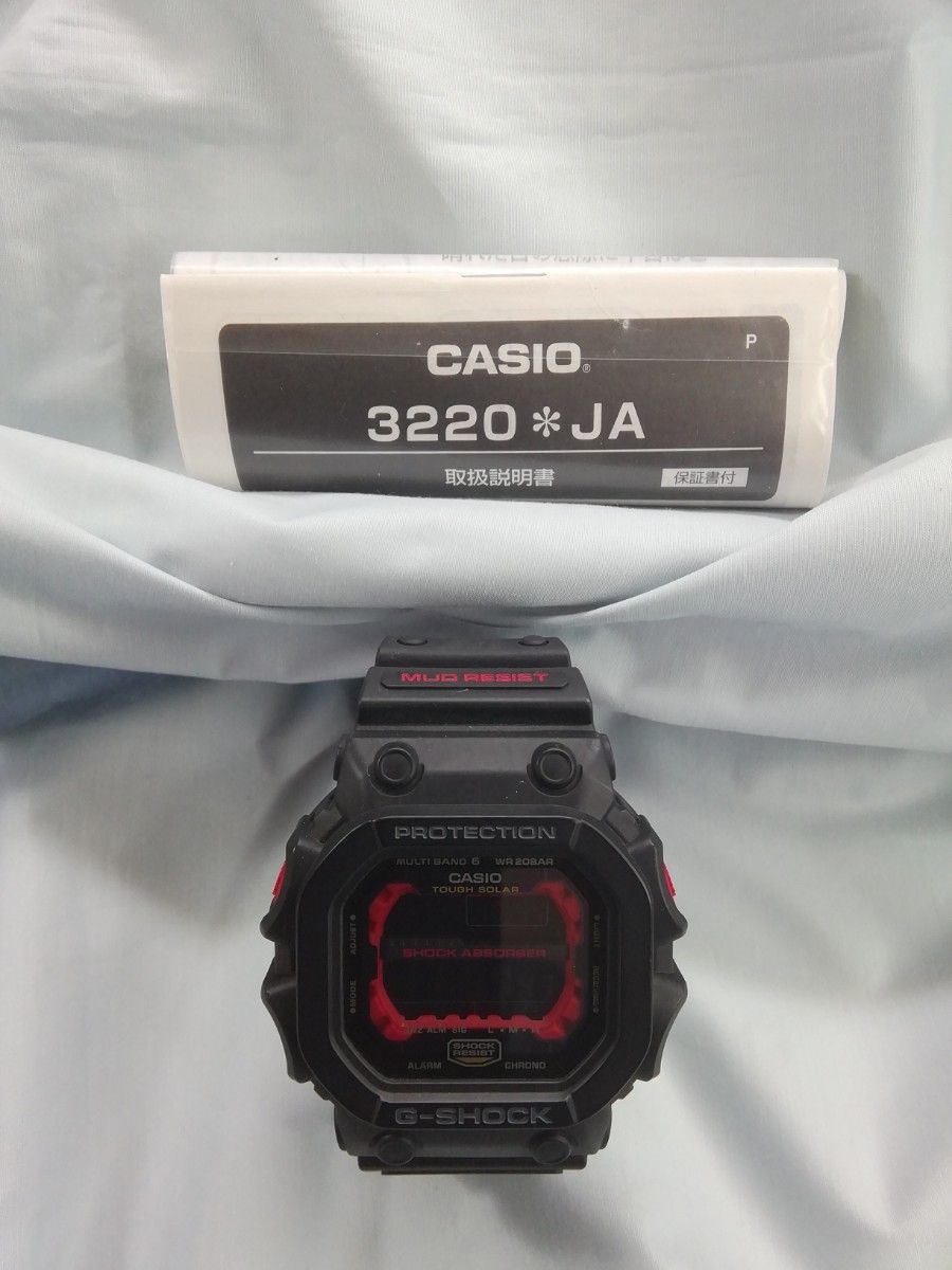 【美品】G-SHOCK CASIO カシオ ジーショック 腕時計 電波ソーラー レッド CXW-56