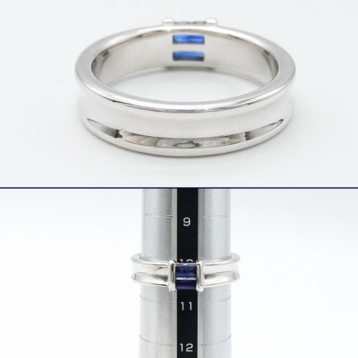 [ free shipping ] Tiffany Tiffany&Co. 750WG start  King band sapphire ring 10 number * finishing settled 