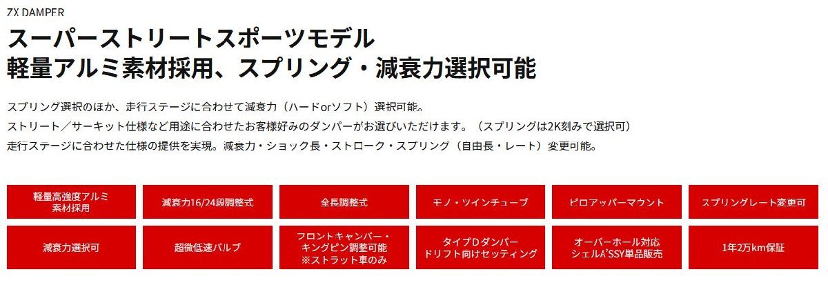 【受注生産】RGレーシングギア軽量高強度アルミ素材採用ZXダンパーZN6系86ハチロク(H24.4～R3.10)減衰力調整式車高調PT019P_画像3