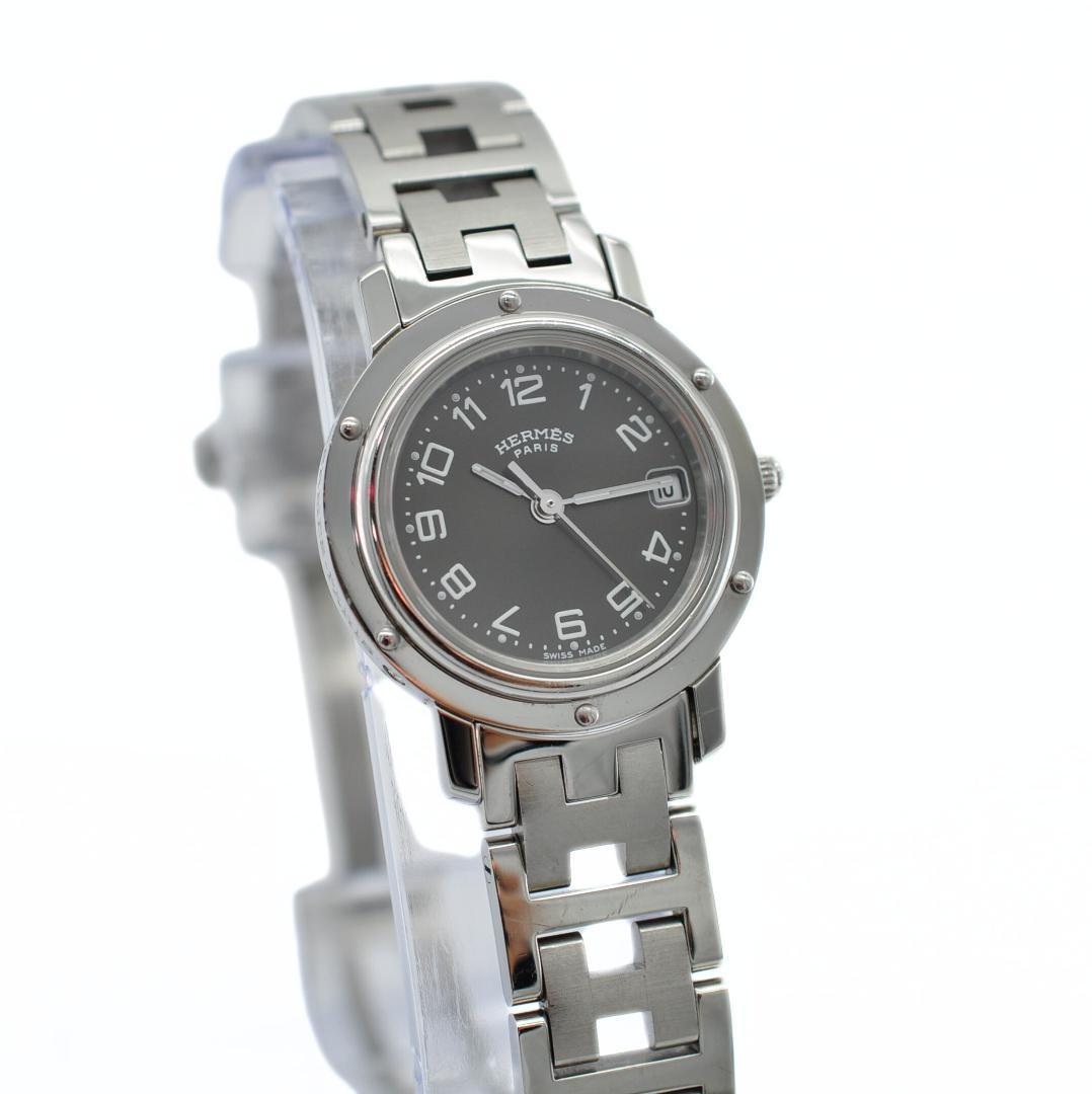 極美品 HERMES エルメス クリッパー ダークグレー文字盤 レディース 腕時計の画像2