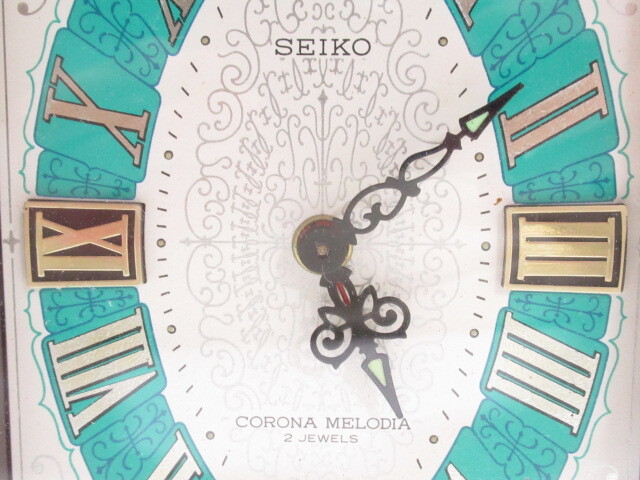 [fe2 HN7434] SEIKO セイコー CORONA MELODIA コロナ メロディア 2石 手巻き式 置時計 2点 セット CM732 FM509 _画像3
