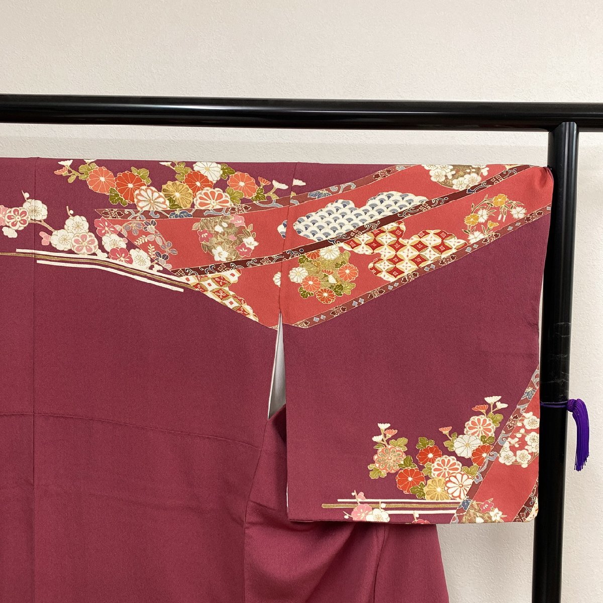 着物月花 金駒刺繍 金彩 品のある花 訪問着 正絹 金糸 共八掛 ガード加工 ki653の画像2