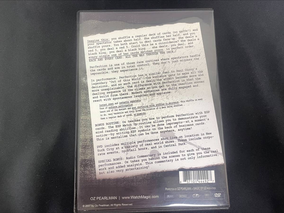 【D319】Perfection パーフェクション Oz Pearlman オズ・パールマン カード トランプ DVD クロースアップ マジック 手品の画像2