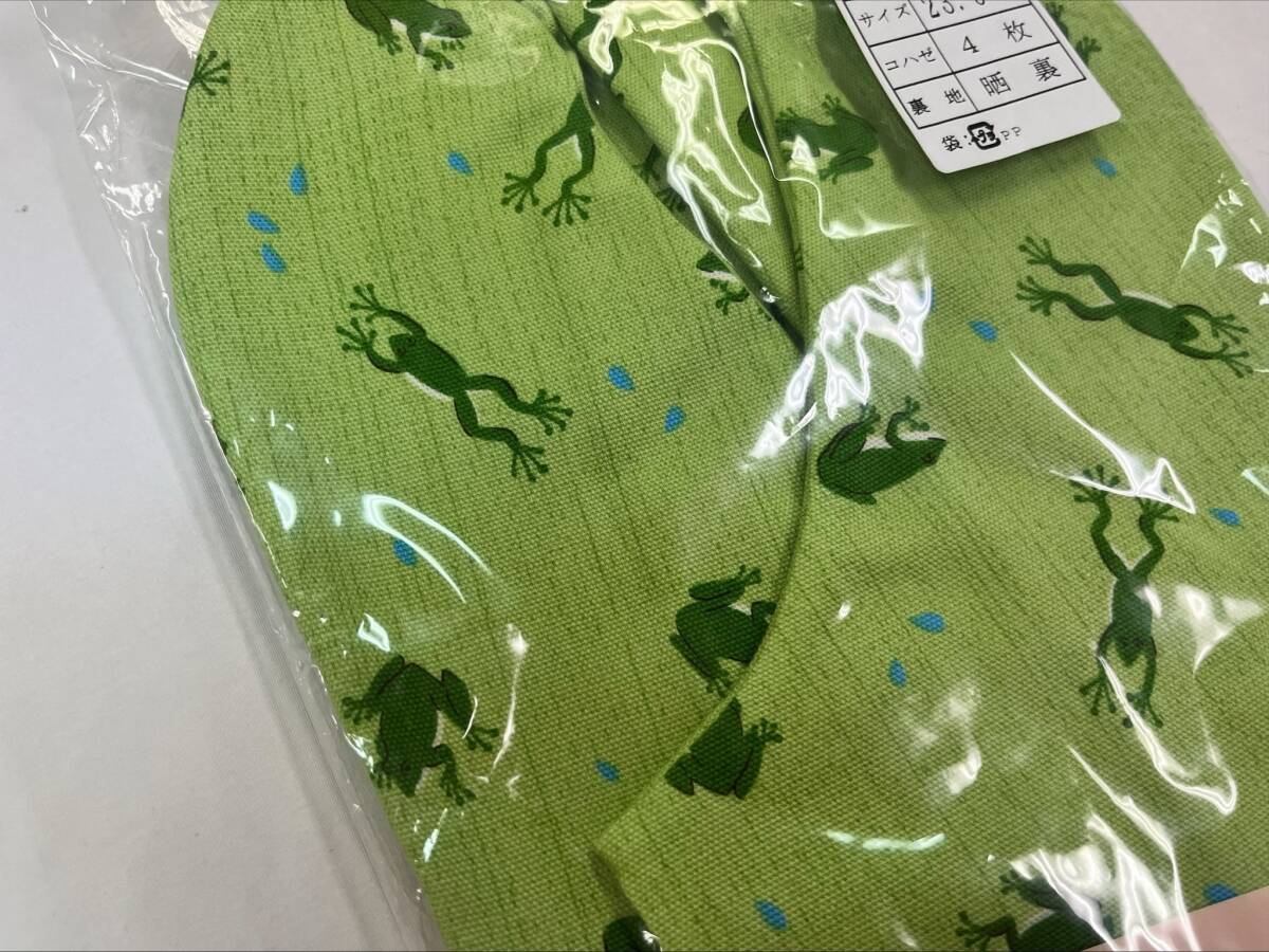 【TB8】柄足袋　文楽足袋　並型　23.5cm　4枚こはぜ　黄緑色　カエル　蛙　かえる　カジュアル　和雑貨　着物　和装　和服　衣装_画像3