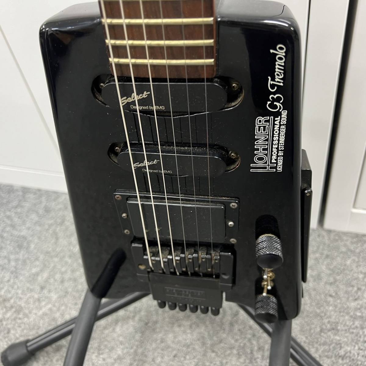 14445/ HOHNER ヘッドレス エレキベース PROFESSIONAL G3 Tremolo ホーナー ブラック 黒 弦楽器 器材 音楽_画像3