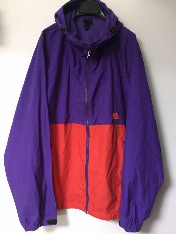 THE NORTH FACE コンパクトジャケット XL ツートーン パープル オレンジ マウンテンパーカ ブルゾン ナイロン シェル 紫の画像1