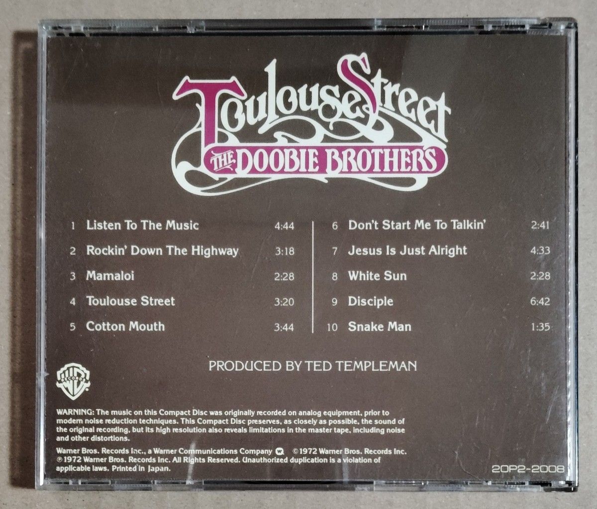 The Doobie Brothers／ドゥビー・ブラザーズ／Toulouse Street／CD／中古品