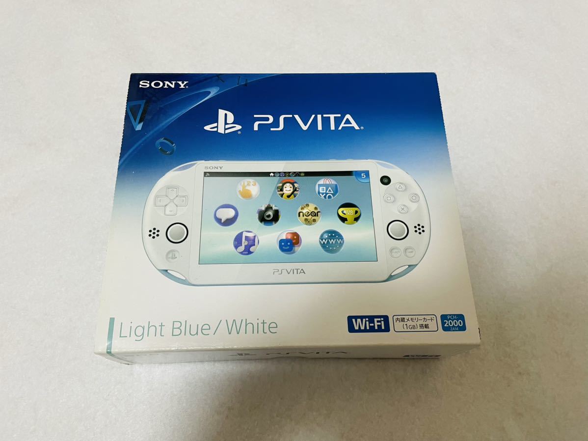 ☆新品同様 本体未使用 希少品☆PlayStation Vita PCH-2000 ZA14 ライトブルーホワイト Wi-Fiモデル PS VITA ソニー _画像1