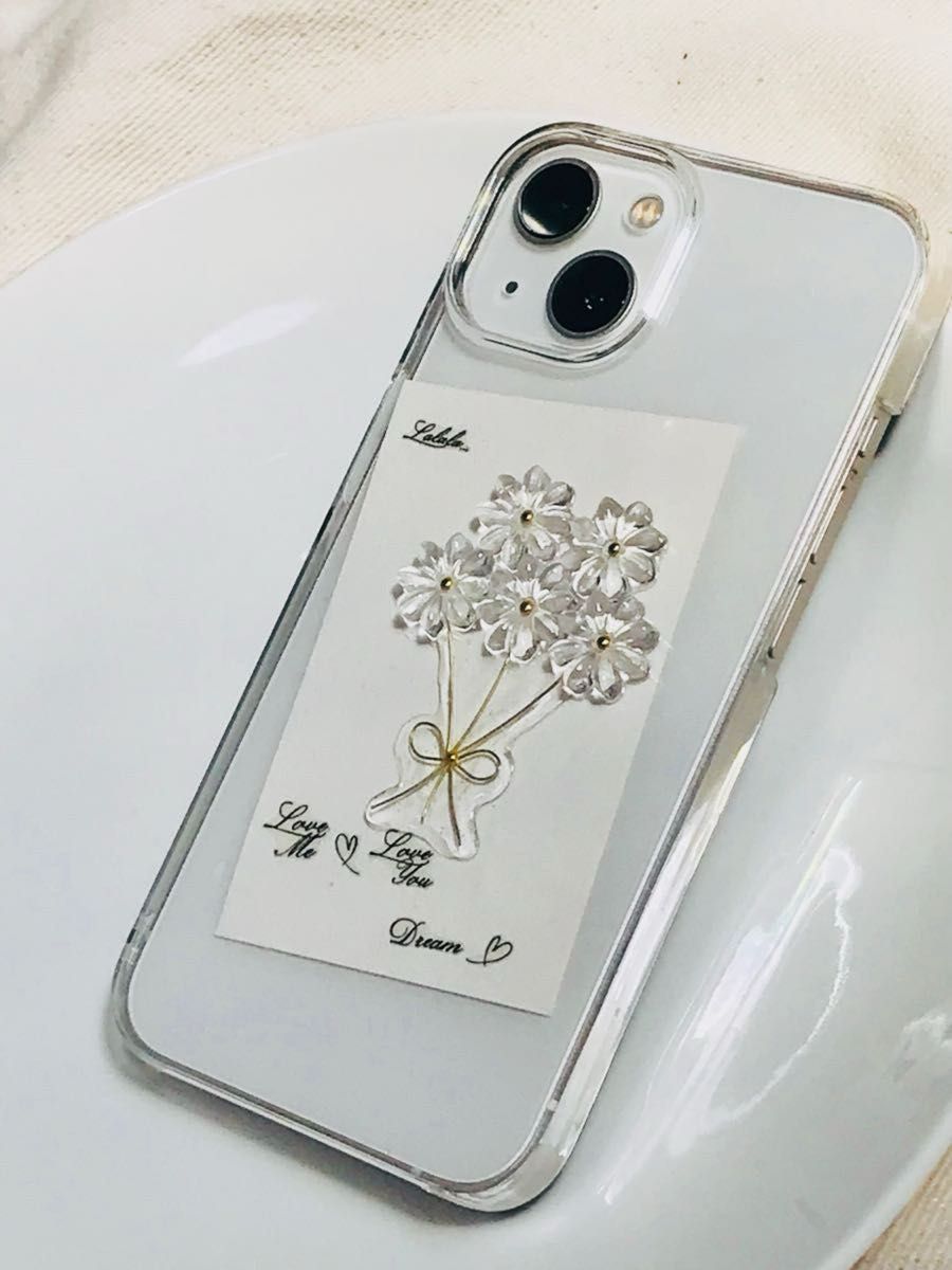花束のiPhoneケース　クリアフラワースマホケース