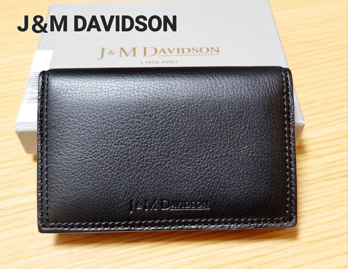 【J＆M DAVIDSON】名刺入れ カードケース ブラック レザー 未使用