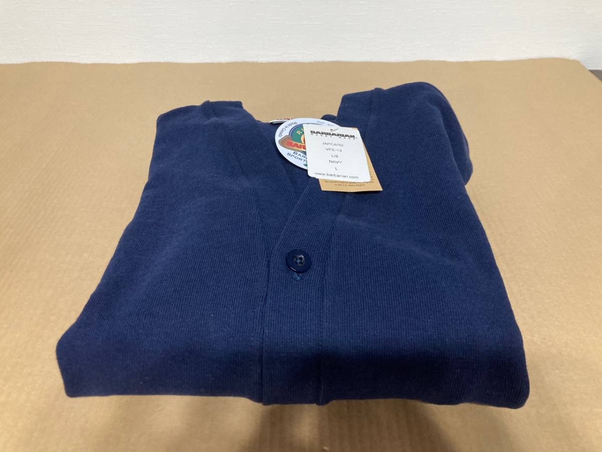 [ new goods unused ] bar ba Lien BARBARIAN Canada made 12 ounce he vi - weight cotton cardigan ( navy )L